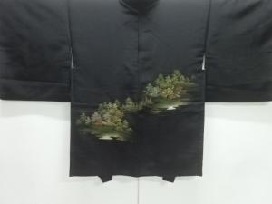 樹木風景模様織り出し絵羽織